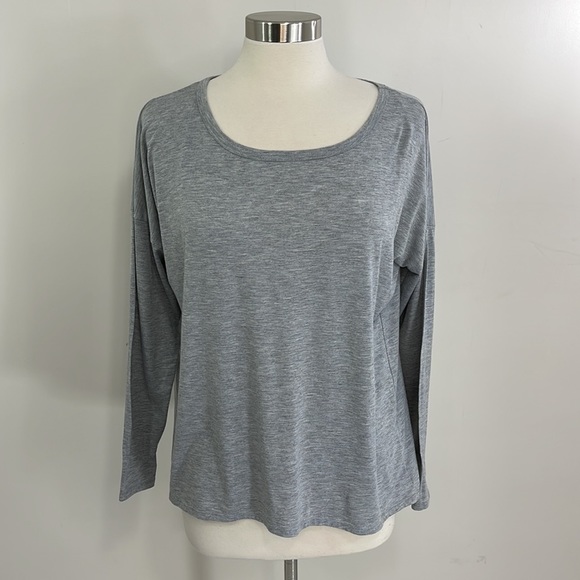 Forever 21 Gray Heather Dolman Dropped Shoulder Long Sleeve Hi Lo Sweater - Picture 6 of 12
